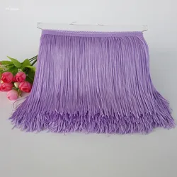 10 yard viola chiaro frangia nappa rifinitura pizzo abito latino macramè abbigliamento da ballo poliestere fascia singola 15 cm nastro di pizzo