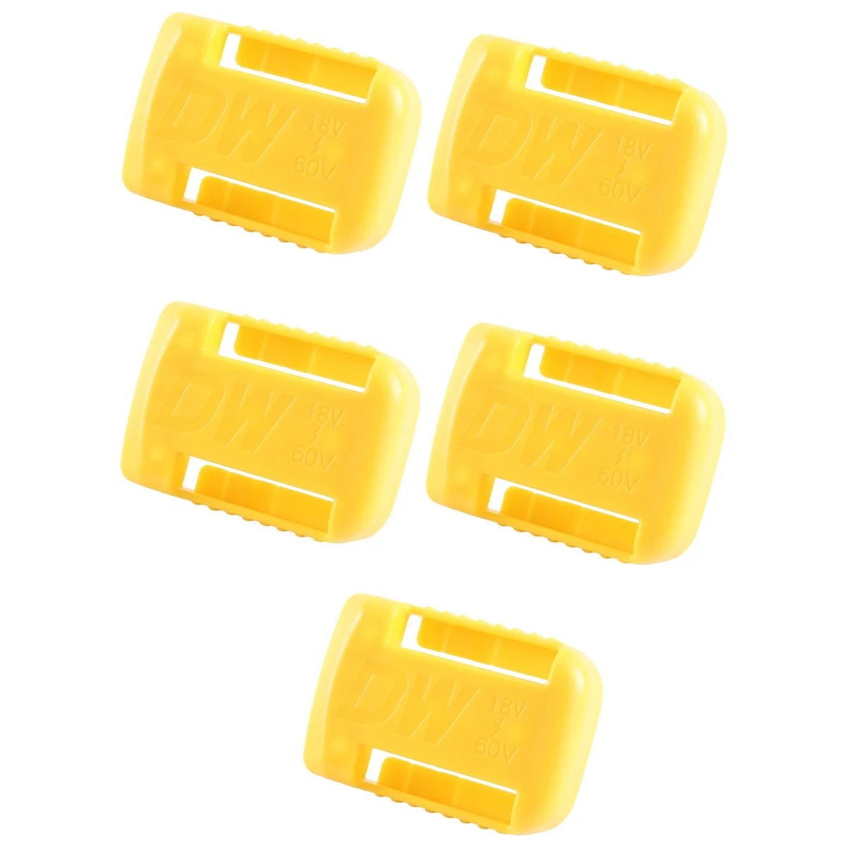 5 Packs Battery Holder Dock Mounts for DeWalt 20V 60V Battery, Wall Panel Shelf Belt Clip Storage Organizer Protector