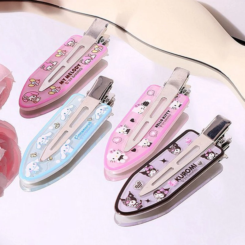 1 Pair Sanrio Hair Clips Anime Melody Kuromi Cinnamoroll Pochacco KT Hairpin Cartoon Artistic Fashions Accessories Gift For Girl