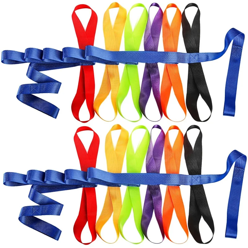 ABZV-Children' S Safety Walking Ropes 2 Pack- 12 Colorful Handles Included, Perfect For Outdoor Daycare For Preschool Teachers