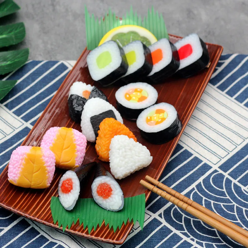 

Japan Simulation Sushi Rice Ball Resin Cute Artificial Sushi Realistic Food Model Sushi Model Japanese Realistic Rich
