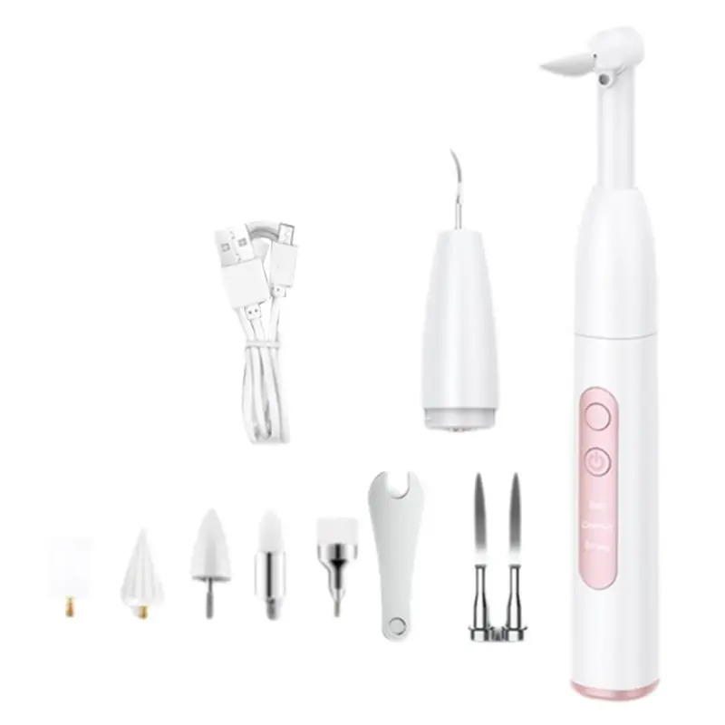 

【FAVORITE】Электрический полировщик зубов, полировщик зубов с 5 сменными головками, отбеливание зубов, чистка налета, инструменты для ухода за полостью рта