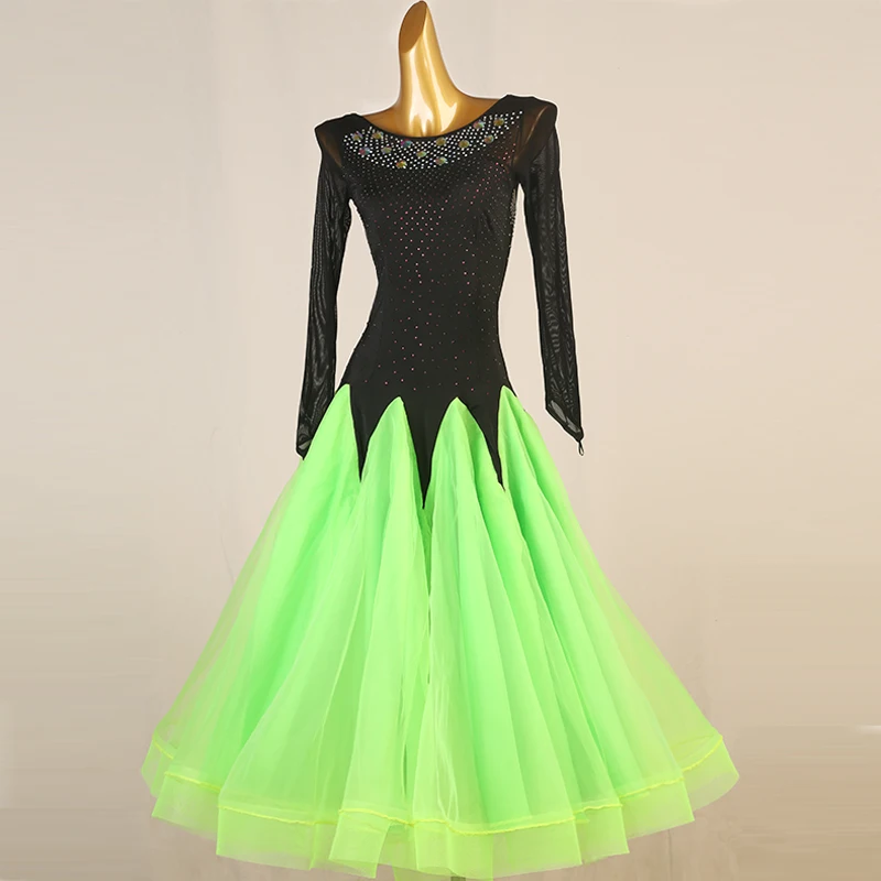 

2025New Woman Modern Dancewear Stage Clothes Waltz High Quality Female Long Suit Prom Costume For Girls Ball Gown Party Carnival