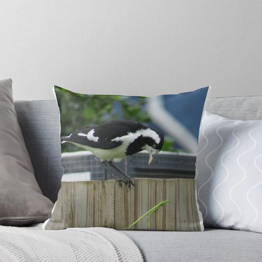 

Mrs. Magpie Lark Throw Pillow luxury home accessories Pillow Decor pillow