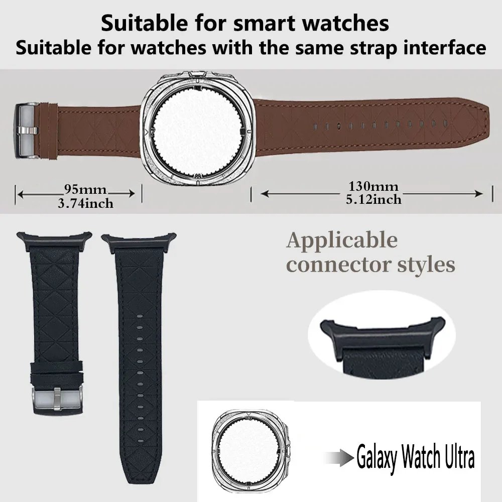Artificial Leather Watch Strap For Samsung Galaxy Watch Ultra Sport Watch Band Bracelet  Accessories Galaxy Watch 7 Ultra Strap