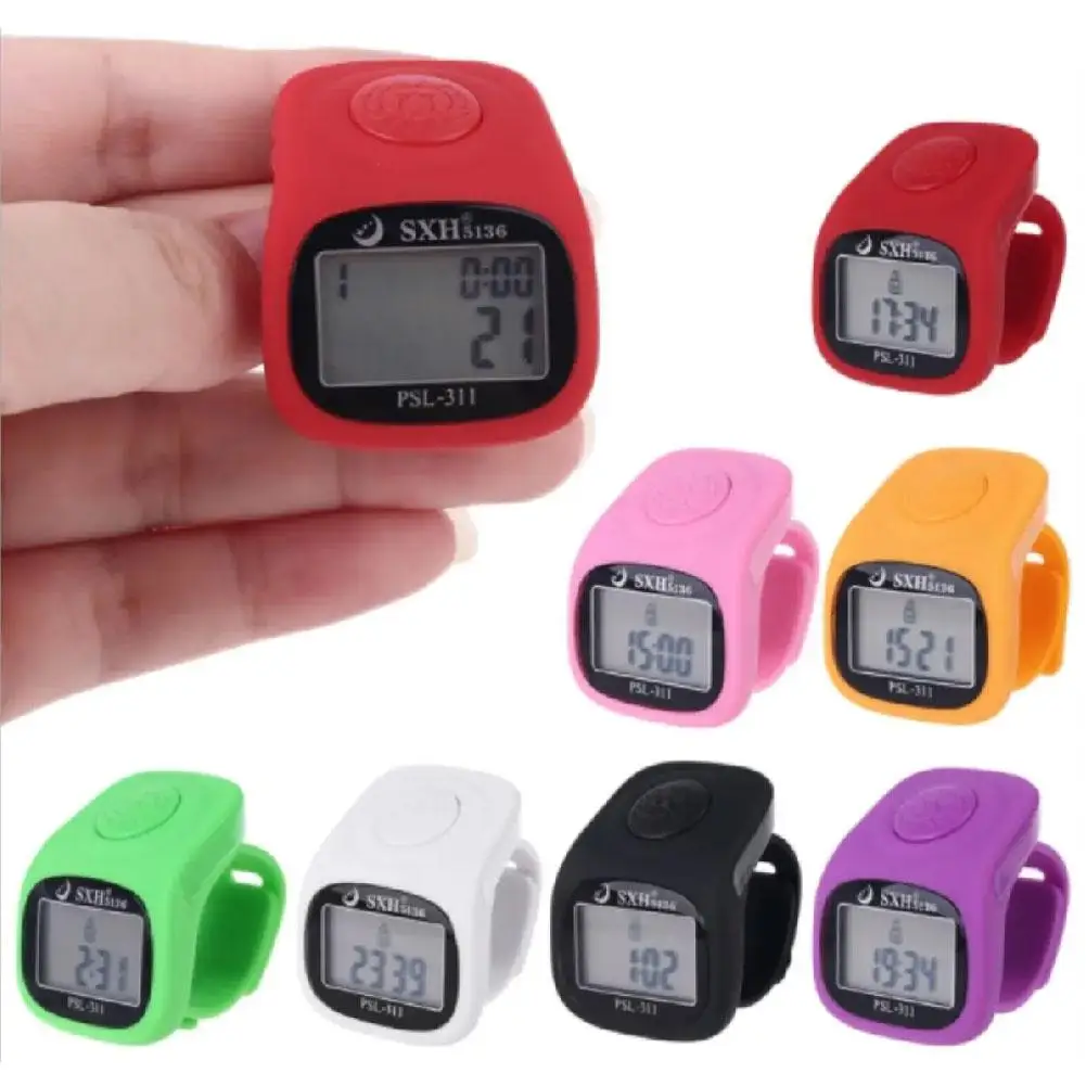 6 Digital Finger Tally Counter 8 Channels With LED Backlight Time Counter Chanting Prayer Electronic Hand Silicone W2S8