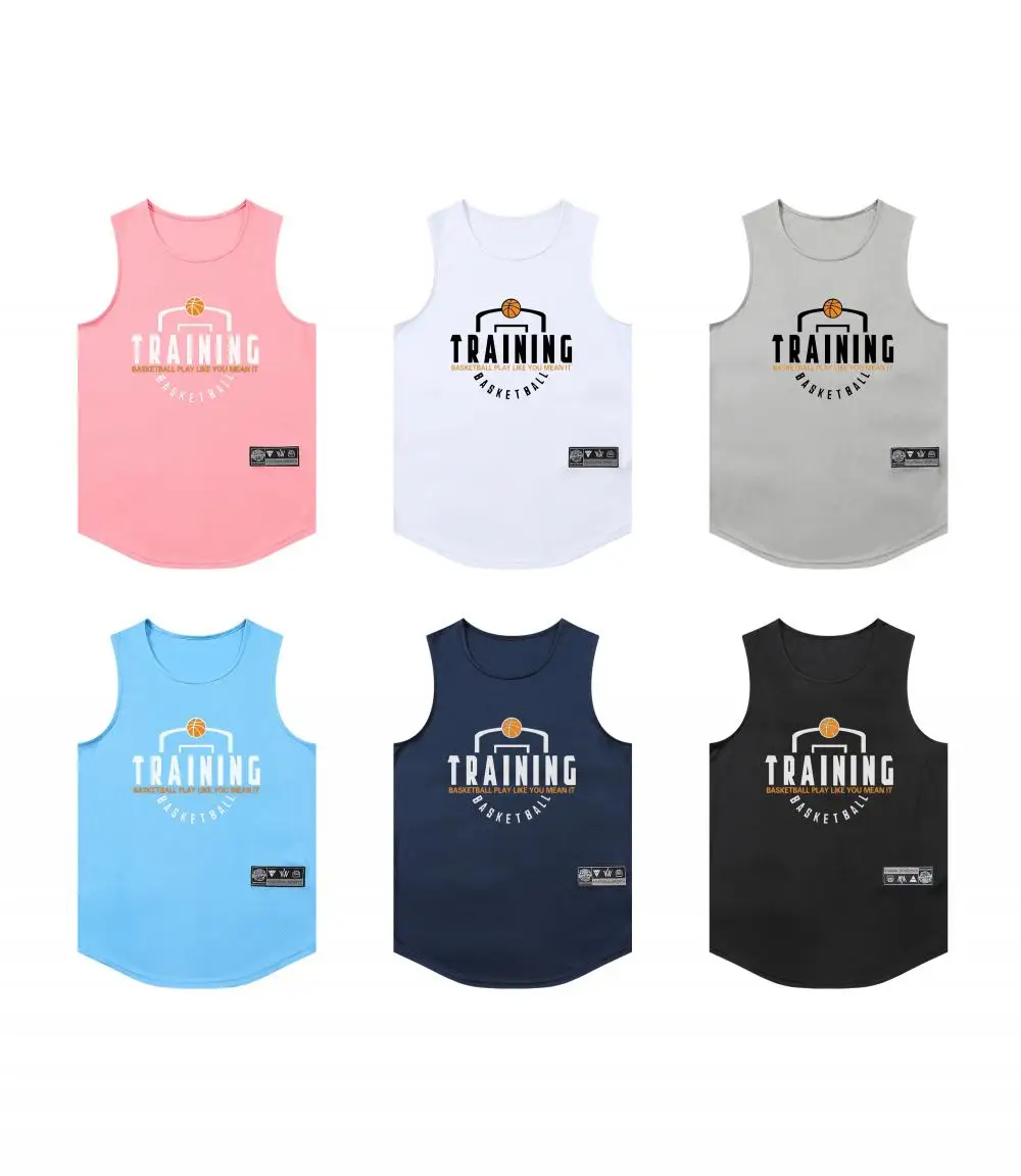 

Men Basketball Shirt Sleeveless Workout Tank Tops Quick Dry Gym Shirt for Summer Bodybuilding Fitness Training Vest Sportwear