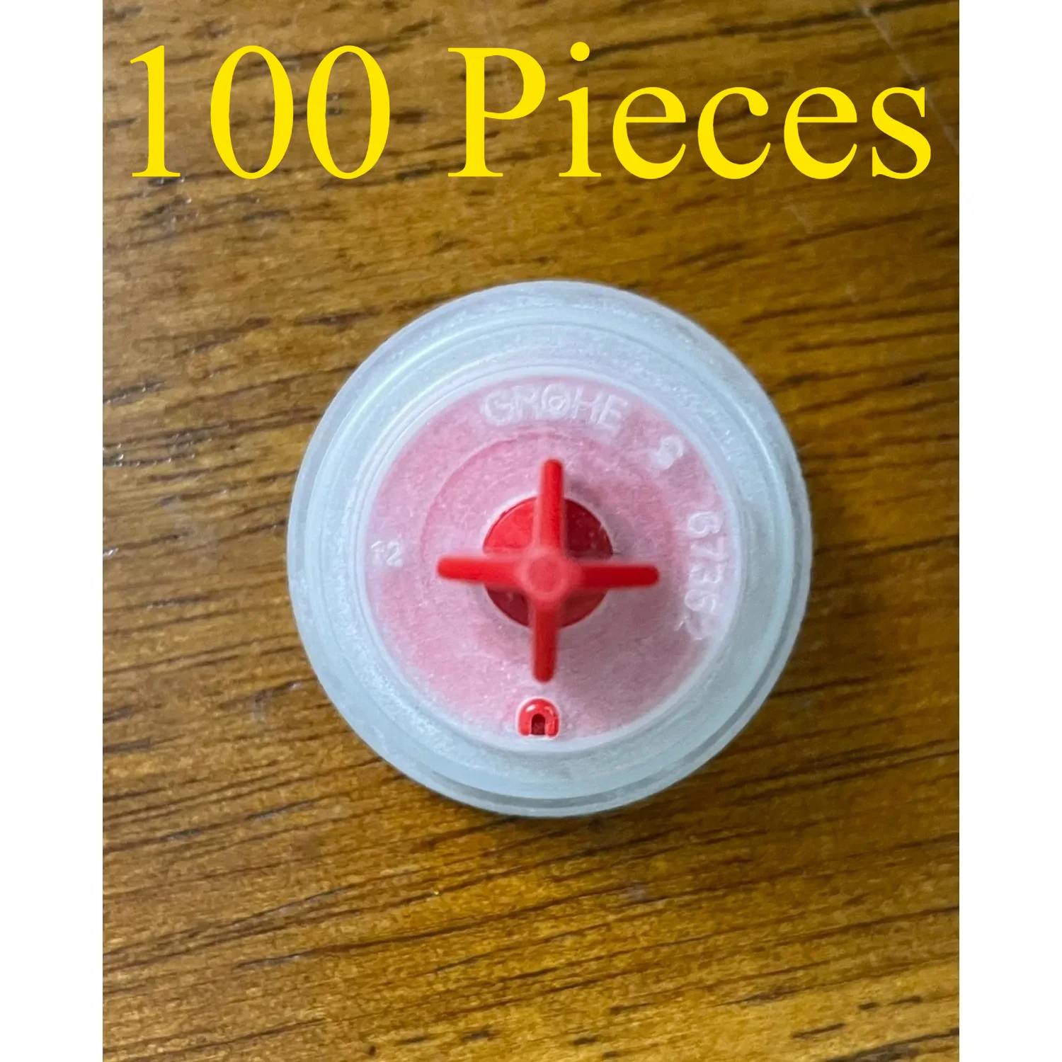 100 Pieces Concealed Toilet Tank Stop Valve Diaphragm Compatible with GROHE Wall Hung Toilet Stop Valve Red Cap 43758