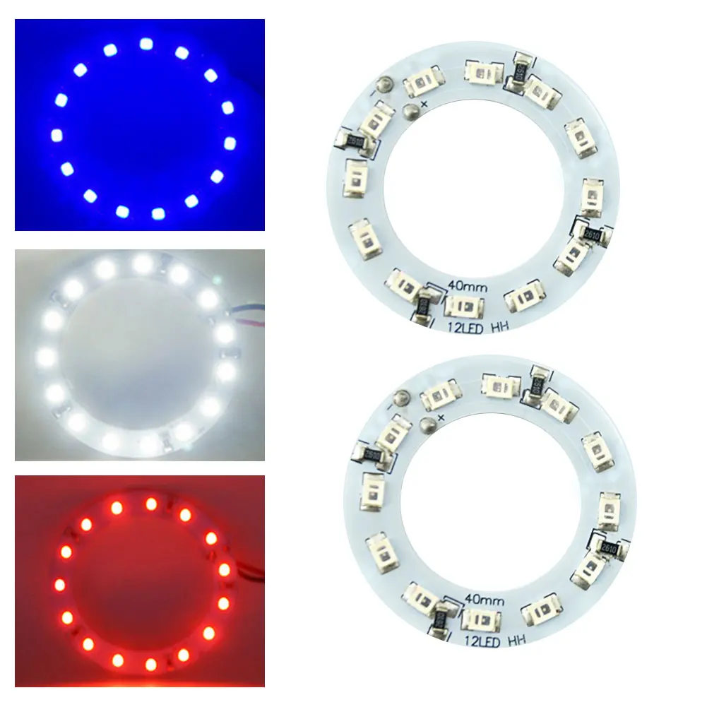 2pcs LED Ring Light Circle 40mm Angel Eye Aperture Ambient Light White Red Blue High Brightness Car Angel Eye Headlight Lamp