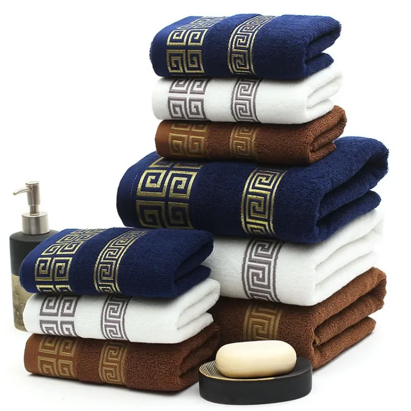 

2PC (one Towel+one Bath Towel)Household Gift Cotton Towel Soft Quick Absorbent Bath Towel Adult Comfort Face Towel