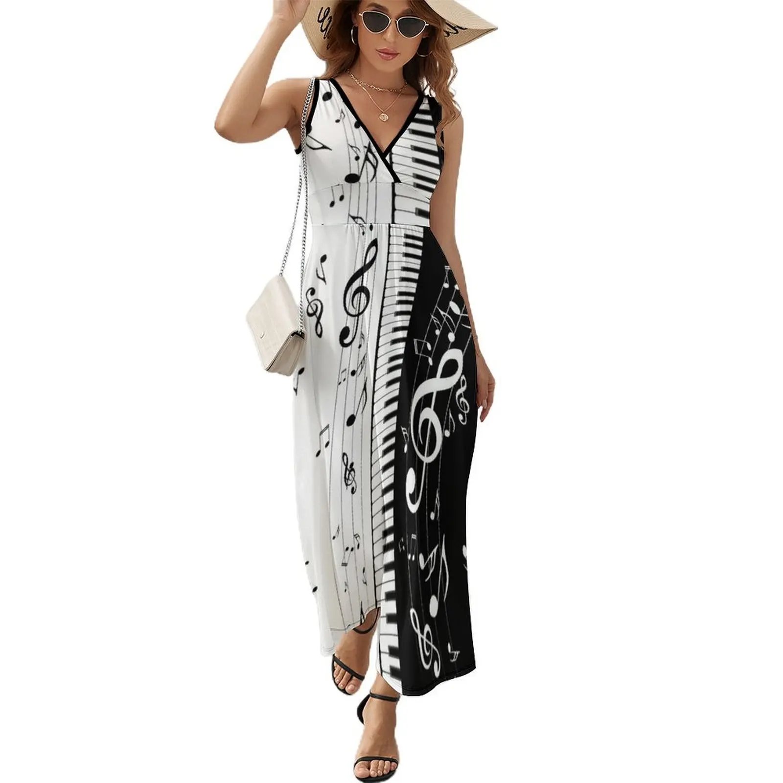 

Minimalistic Piano Keys Sleeveless Dress women's clothing korea stylish elegant dresses plus sizes Dress