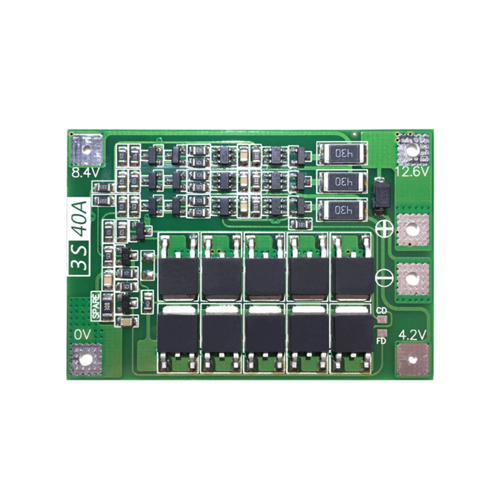 

3S 11.1V 12.6V Li-Ion Balanced Lithium Battery Protection Board For Nominal Voltage 3.7V Fully Charged 4.2V Lithium Battery