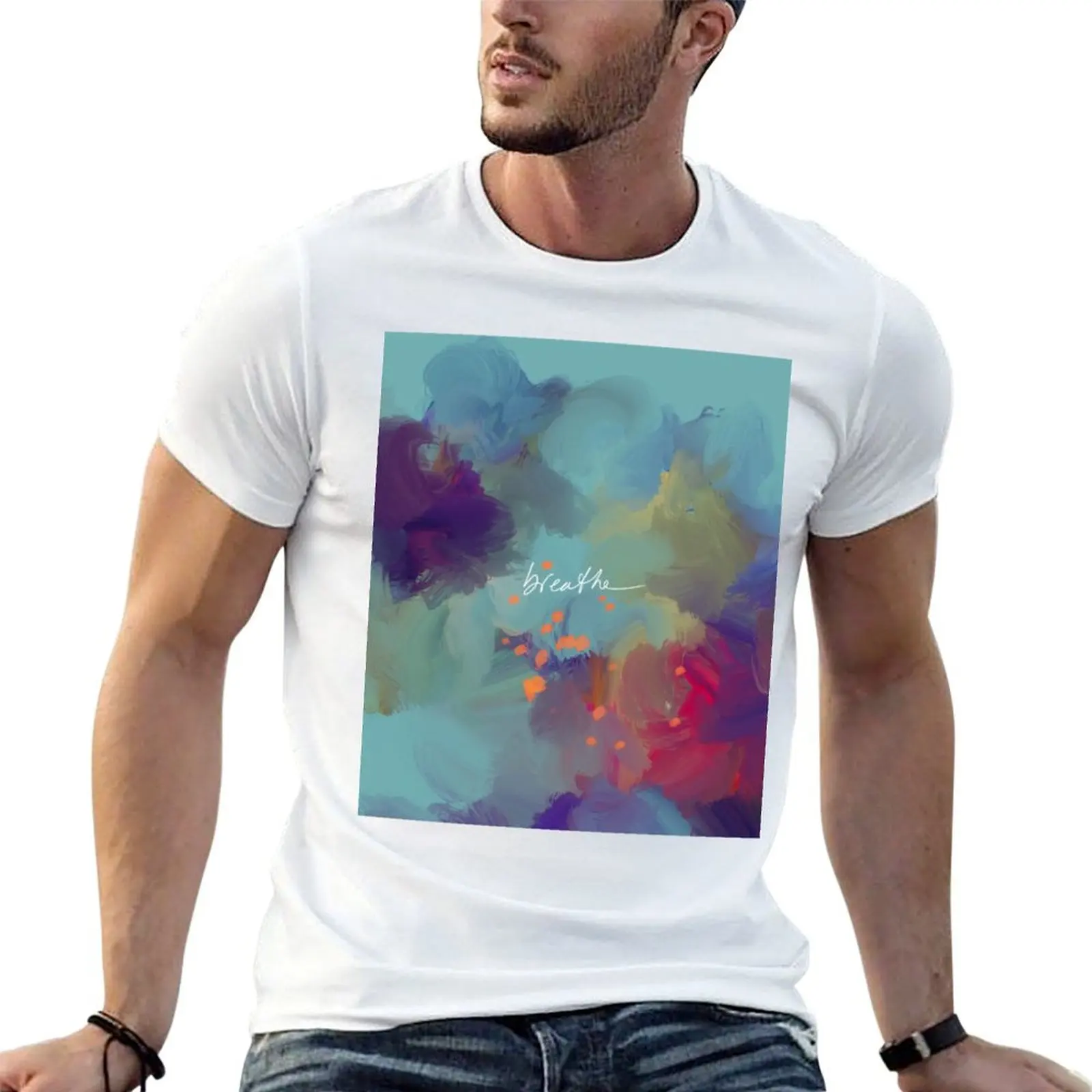 

Inspirational Painting for T-Shirt Morgan - Breathe t by Nichols shirts white pack man Abstract Harper Art Blue -