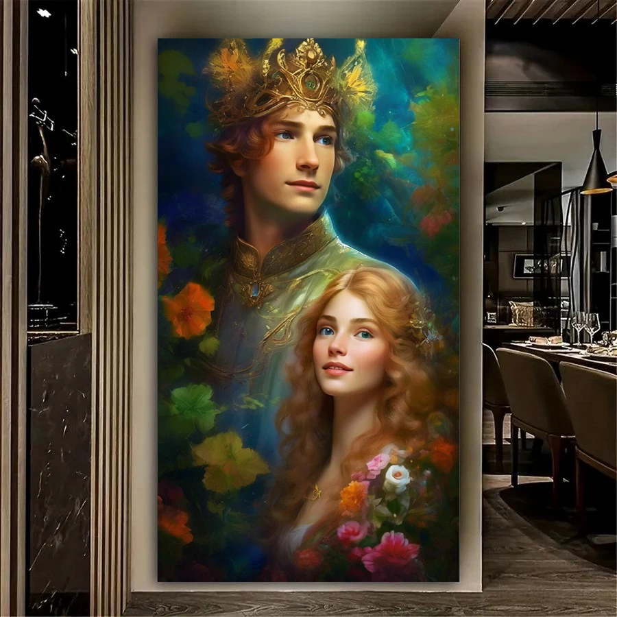 

Diamond Painting Large Size Princess And Prince Diy Full Mosaic Embroidery Elegant Goddess Picture Jewellery Cross Stitch Kits