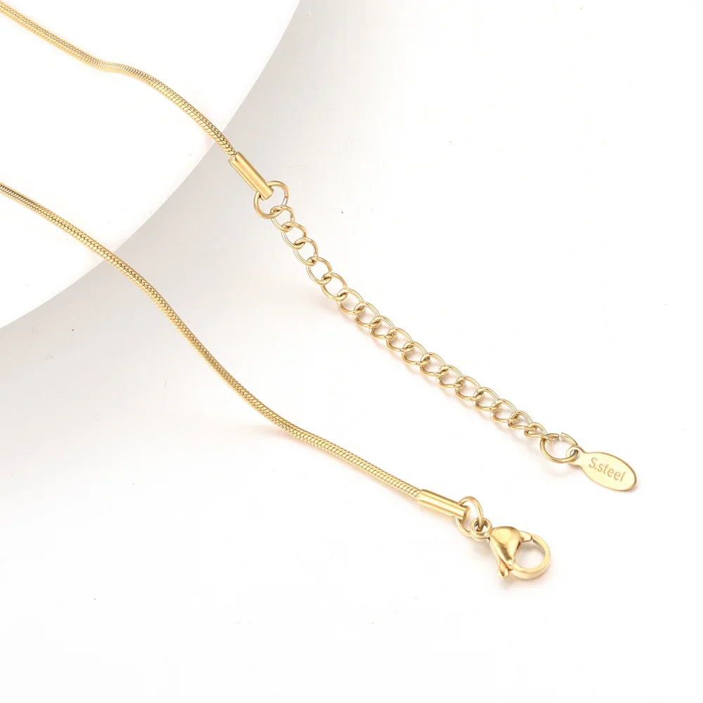 5pcs 0.9/1.2/1.5mm Gold Plated Snake Chain Necklace for Women Necklaces Fashion DIY Jewelry Wholesale Bulk Skeleton Adjustable