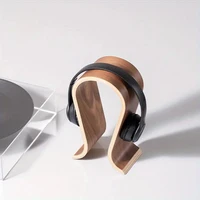Soporte para auriculares Soporte para auriculares de madera en forma de U, soporte de madera para exhibición de auriculares de escritorio, adecuado para casi todos los auriculares.