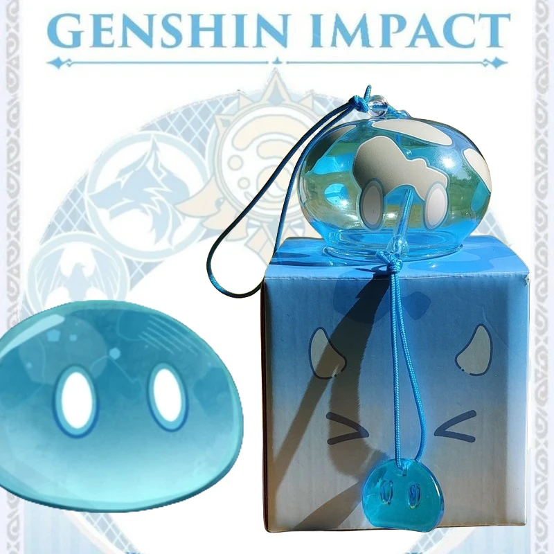 Genshin Slime Wind Chimes Anime Japanese Hanging Bells Pendants Genshin Impact Slime Borosilicate Glass Chimes House Decoration