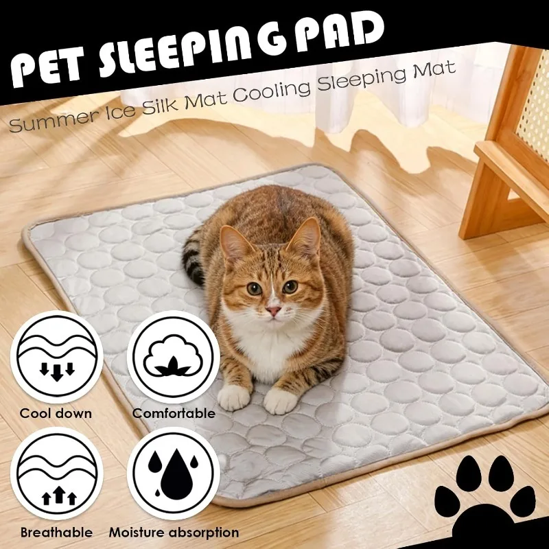 1PCS Pet Cooling Mat 58x48cm, Non-Toxic Foldable Cooling Pad, Scratch-Resistant Washable Cat Cooling Mat(M)