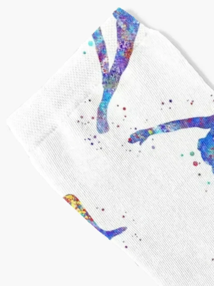 Gymnastics girl, watercolor gymnastics Socks Antiskid soccer Lots with print Hiking boots Socks For Men Women's
