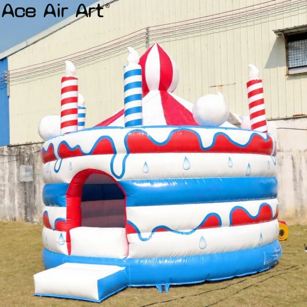 Aufblasbare Kuchen-Türsteher, Burgen mit Abdeckung, für Kinder, springende Hüpfburg, Trampolin, Hüpfburg, aufblasbarer Türsteher