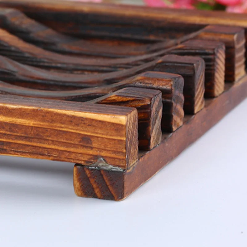 100Pcs/Lot Carbonized Bamboo Wooden Soap Holder Handmade Environmentally Soap Holder Anti-Corrosion Moisture-Proof Wholesale 0 s