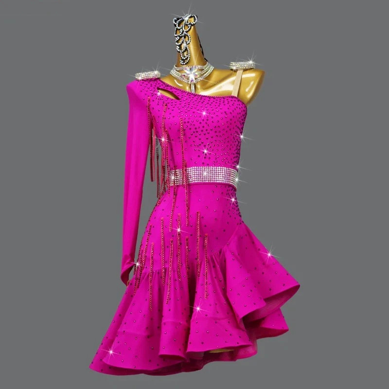 Professional Latin Dance Dress 2025 New Competition Schedule Performance Costume Advanced Dance Dress Flower Dress Solo Art Exam