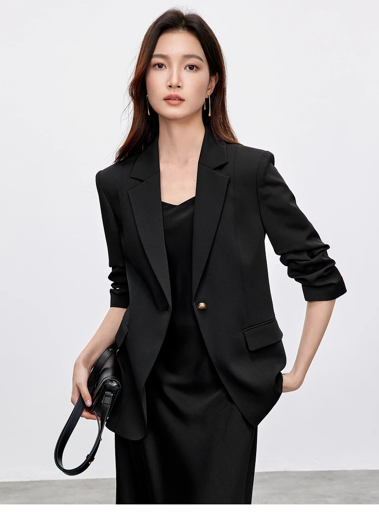 

SENTUBILA женский пиджак 2024, весенне-осенний подплечник, леггинсы с манжетами и драпировкой, офисные женские куртки, женская одежда 151X57670