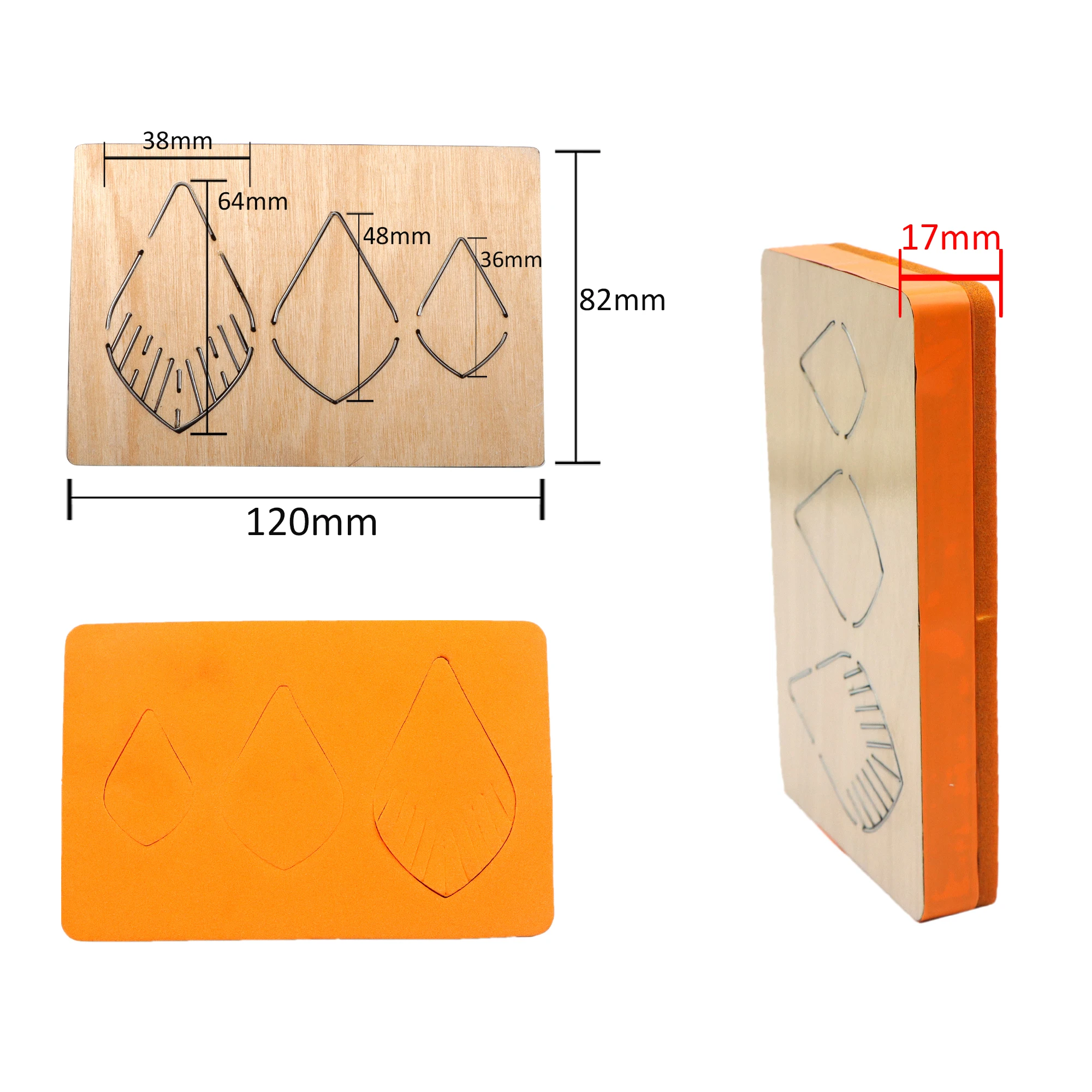 Earring Diy Knife Mold Bow Wooden Cutting Dies Cutting Mold Hair Clips Suitable For Common Big Shot And Sizzix Machines