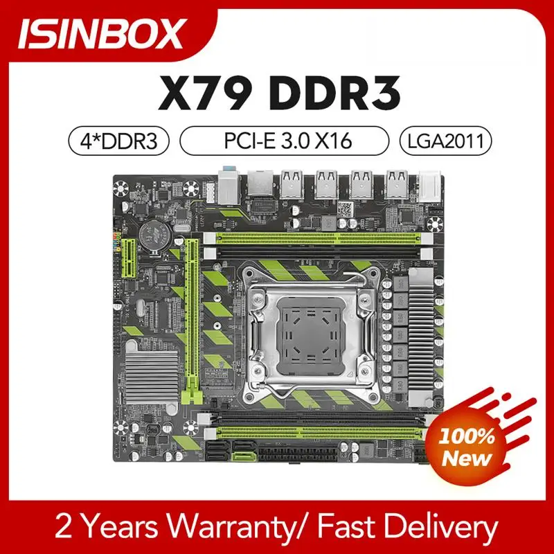 Go! X79 Motherboard LGA 2011 USB2.0 SATA Support REG ECC Memory 4 Dual Channel DDR3 PCI-E 3.0 X16 NVME M.2 For PC Gaming Server