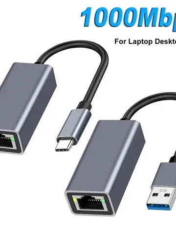 Adaptateur Ethernet USB Type C 1000Mbps, carte réseau RJ45 USB 3.0 pour MacBook PC Windows XP 7 câble Internet Lan USB Android