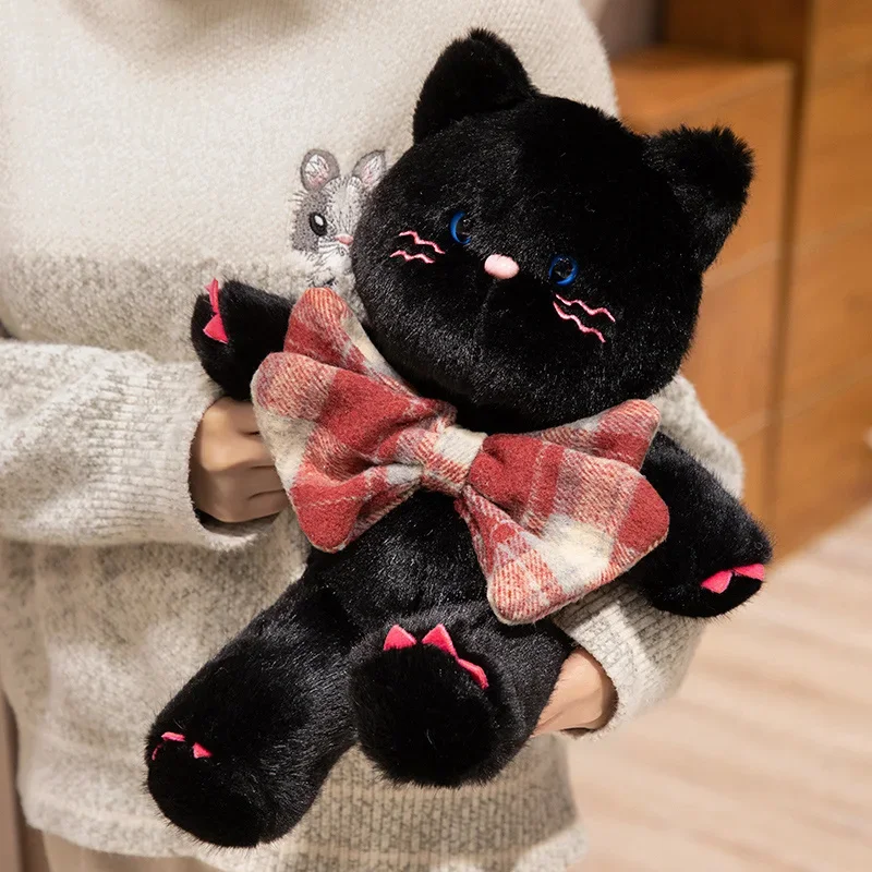 3 stili coccolosi bel fiocco gattino giocattoli di peluche morbido e confortevole gattino paffuto placare bambola dolce regalo di compleanno per amante/bambini/ammiami