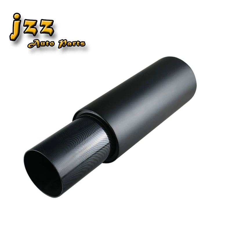 JZZ COZMA universal car exhaust tip 63mm burned black sport sound muffler for auto 102 mm stainless steel fashionable tailpipe