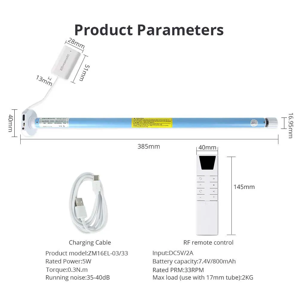 Zemismart-電気カーテンモーター,Tuya Smart,Alexa,Google Home制御,Tuya, 17mm, 25mm, 28mmチューブ付き電気カーテン
