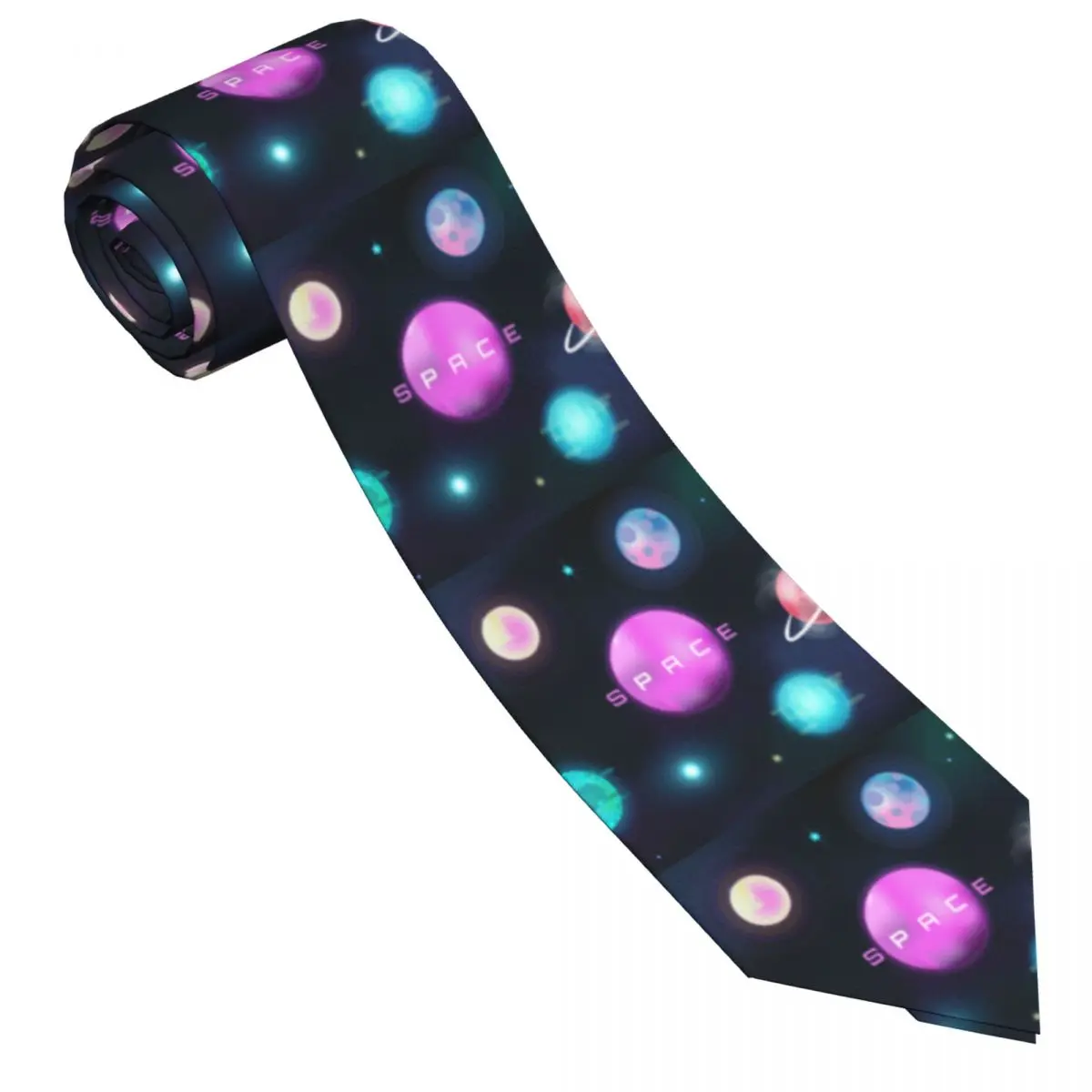 

Classic Tie for Men Silk Mens Neckties for Wedding Party Business Adult Neck Tie Casual Galaxy Space Planet Stars And Rocket Tie