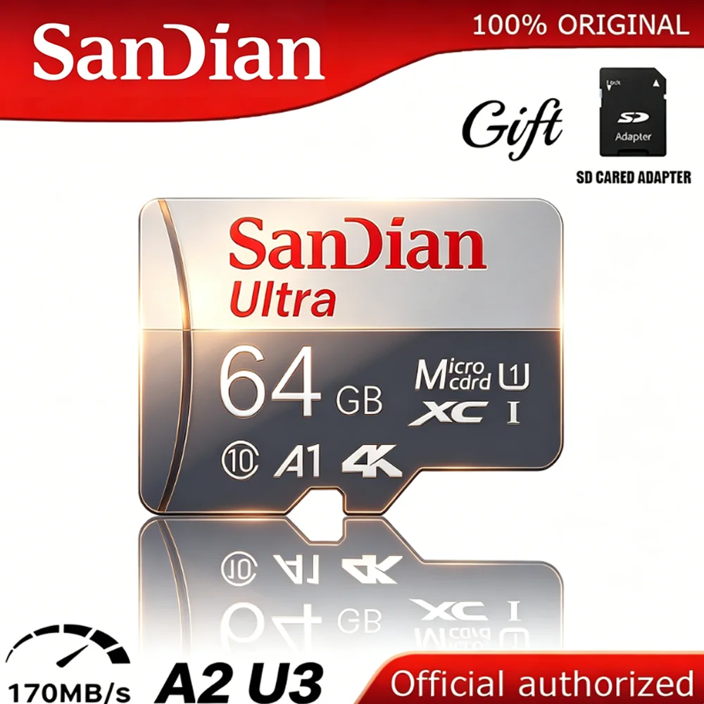Высокопрочная SD-карта Micro TF SD 64GB 128GB 256GB 512GB U3 V30 Class 10 для видеонаблюдения и видеорегистраторов, высочайшее качество