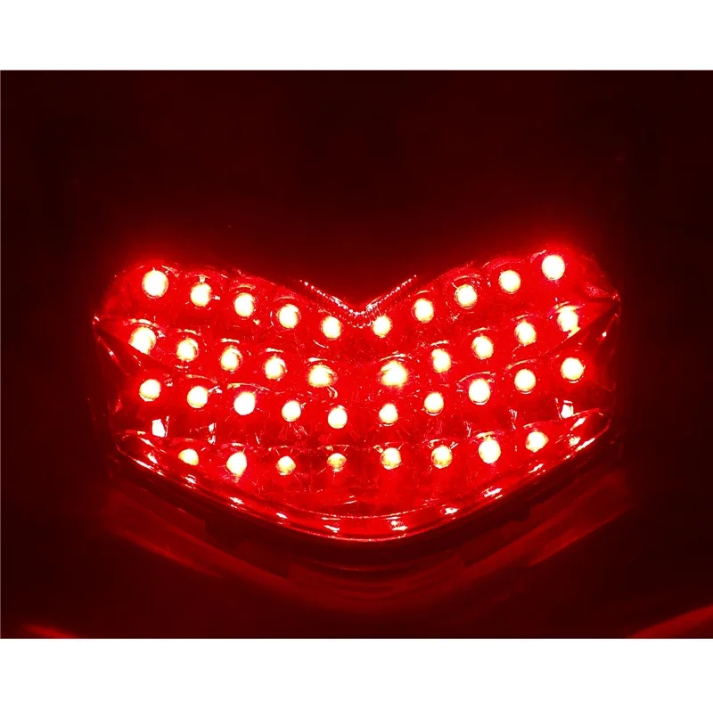 waase For Kawasaki Ninja ZX10R ZX-10R ZX 10R 2004 2005 Chrome Rear Tail Light Brake Turn Signals Integrated LED Light