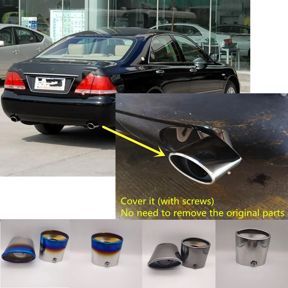 Car Sticks Muffler Back End Pipe Dedicate Exhaust Tip Tail Outlet Vent For Toyota CROWN Royal Saloon 2005 2006 2007 2008 2009