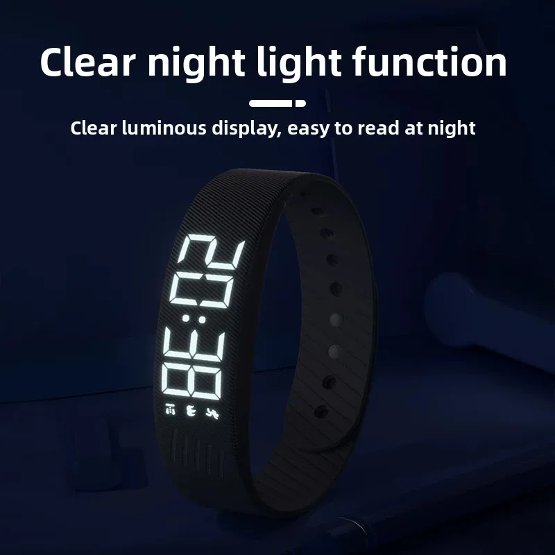 Smart Watch for Kids LED Digital Alarm Clock Step Counter Swimming Waterproof 3 Alarms Snooze Students