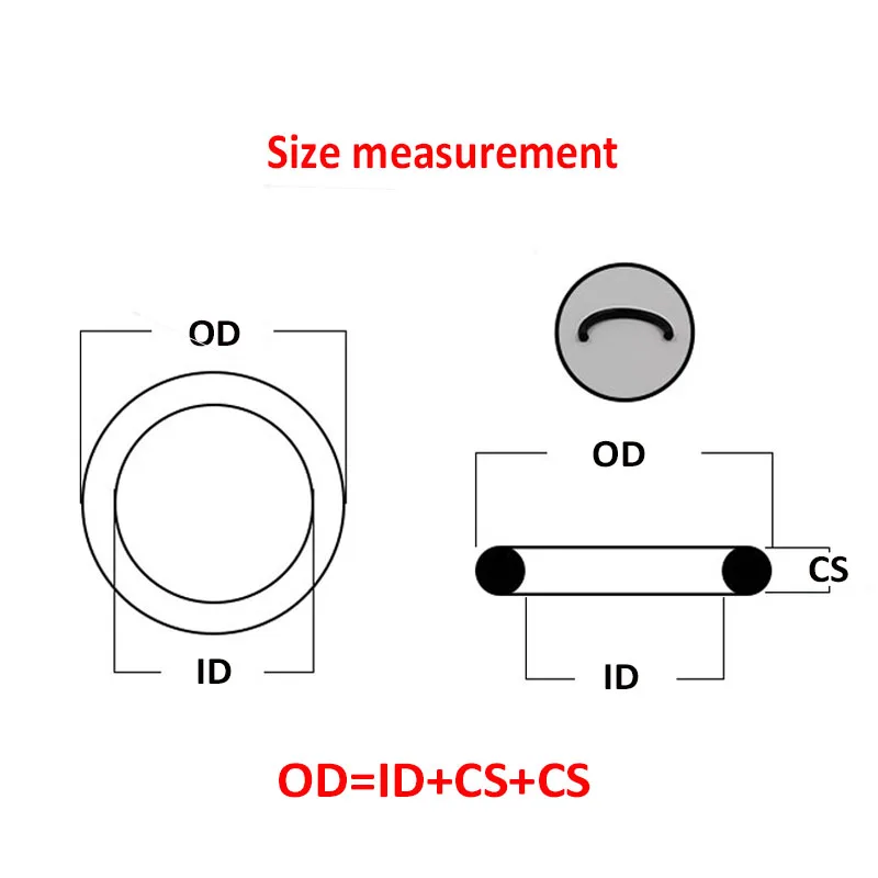 Black O Ring Gasket NBR Automobile Nitrile Rubber Round O Type Corrosion Oil Resistant Seal Washer CS 4mm 5mm OD 12mm~275mm