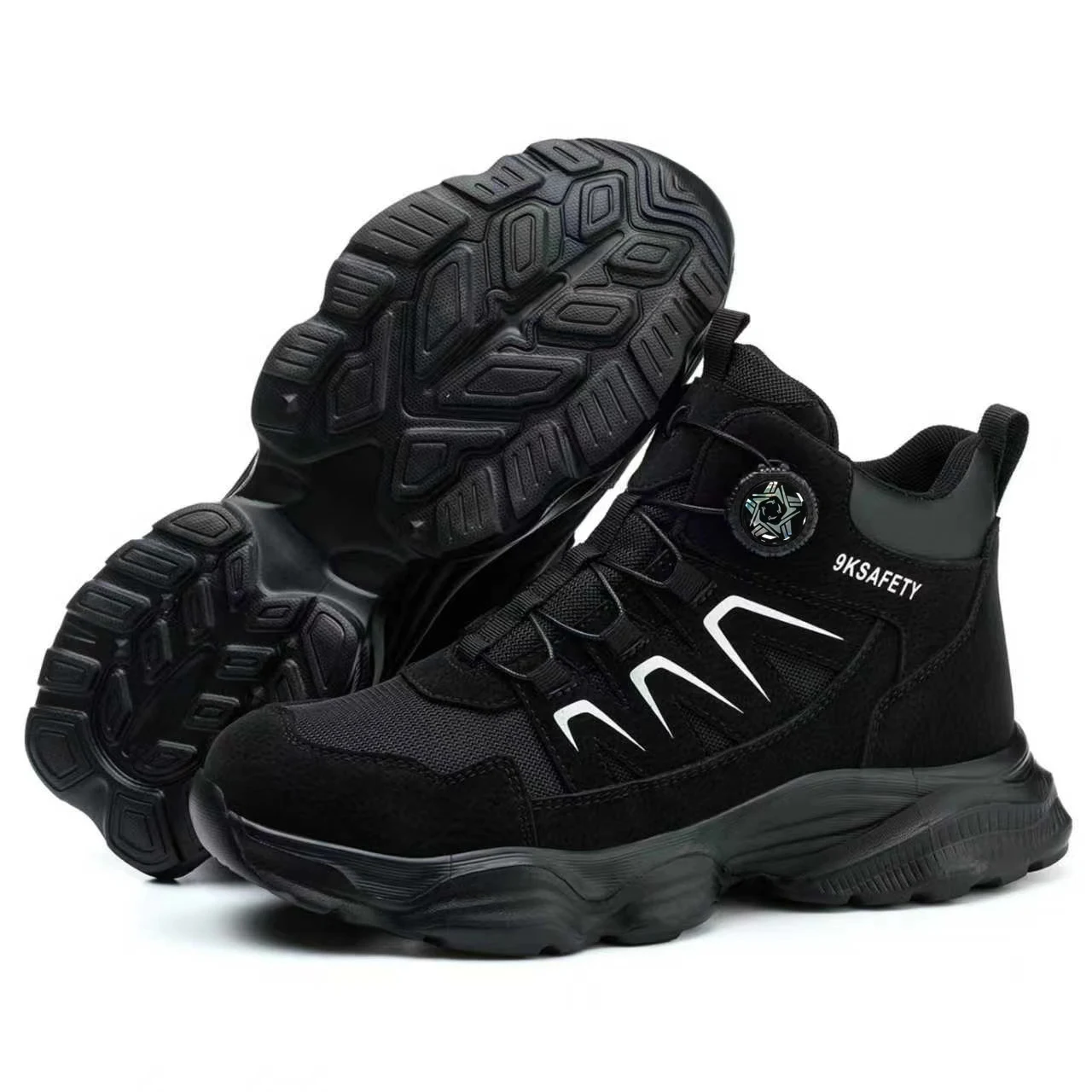 Work Boots Men Anti Smash Anti Piercing Steel Toe Safety Shoes Lightweight Breathable Work Boots Industrial Construction Boots