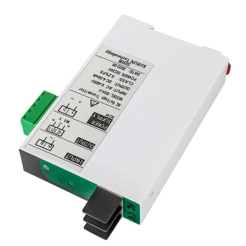 Transmisor de voltaje de CA, 0-50V, 100V, 200V, 500V, entrada 4-20mA, 0-10v, 0-5V, transductor de corriente de salida, BST-U