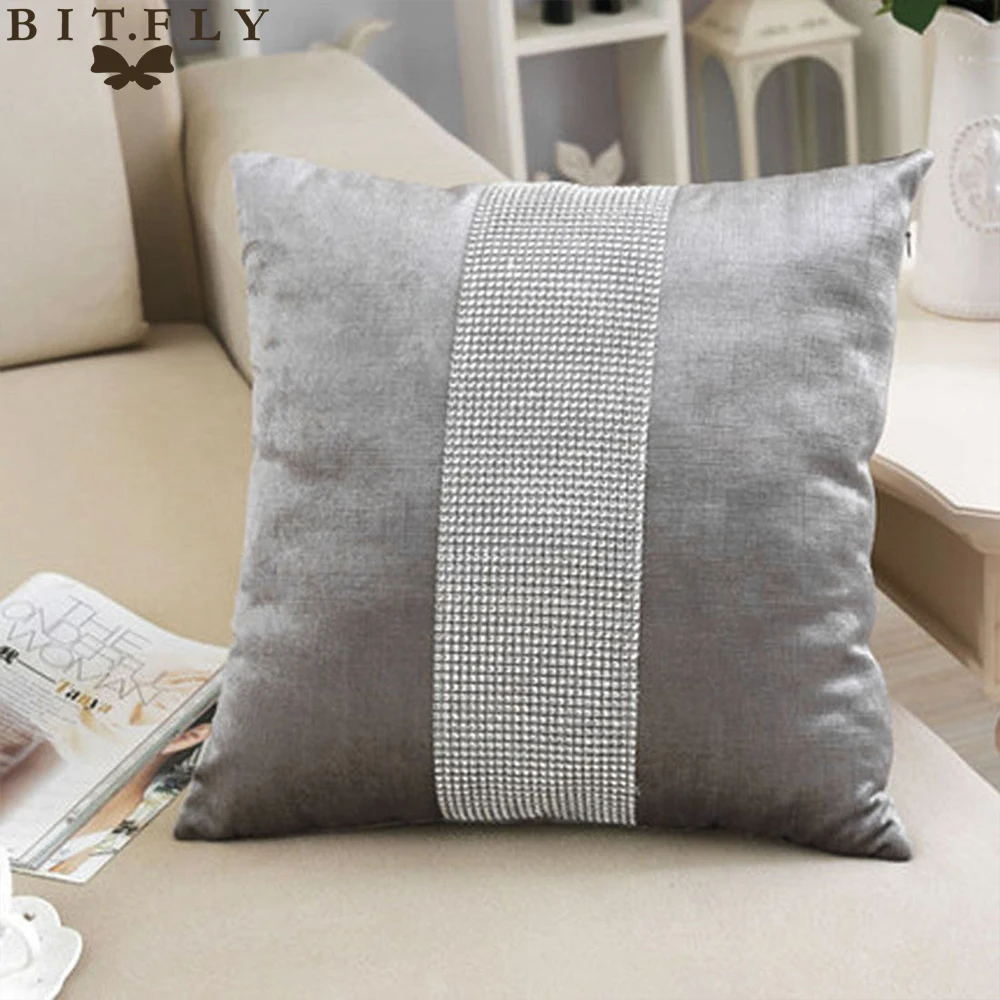 Pillow Cases Elegant Sequined Rhinestone Classic Elegant Cushion Covers for Wedding Party Sofa Decor Decorative Pillows