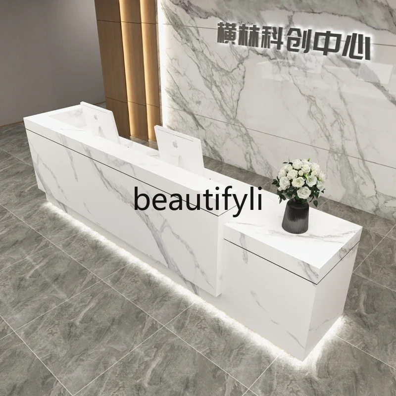 ZzqClothing Store أمين الصندوق صالون تجميل ضوء فاخر بار فندق المؤسسية تقليد الرخام شركة مكتب الاستقبال مكتب الاستقبال