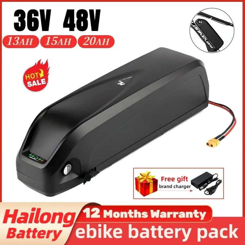 

Original eBike Battery 36V48V Hailong 30A BMS Electric Bicycles Downtube Lithium Battery Pack For 250W 500W 750W 1000W Motor kit