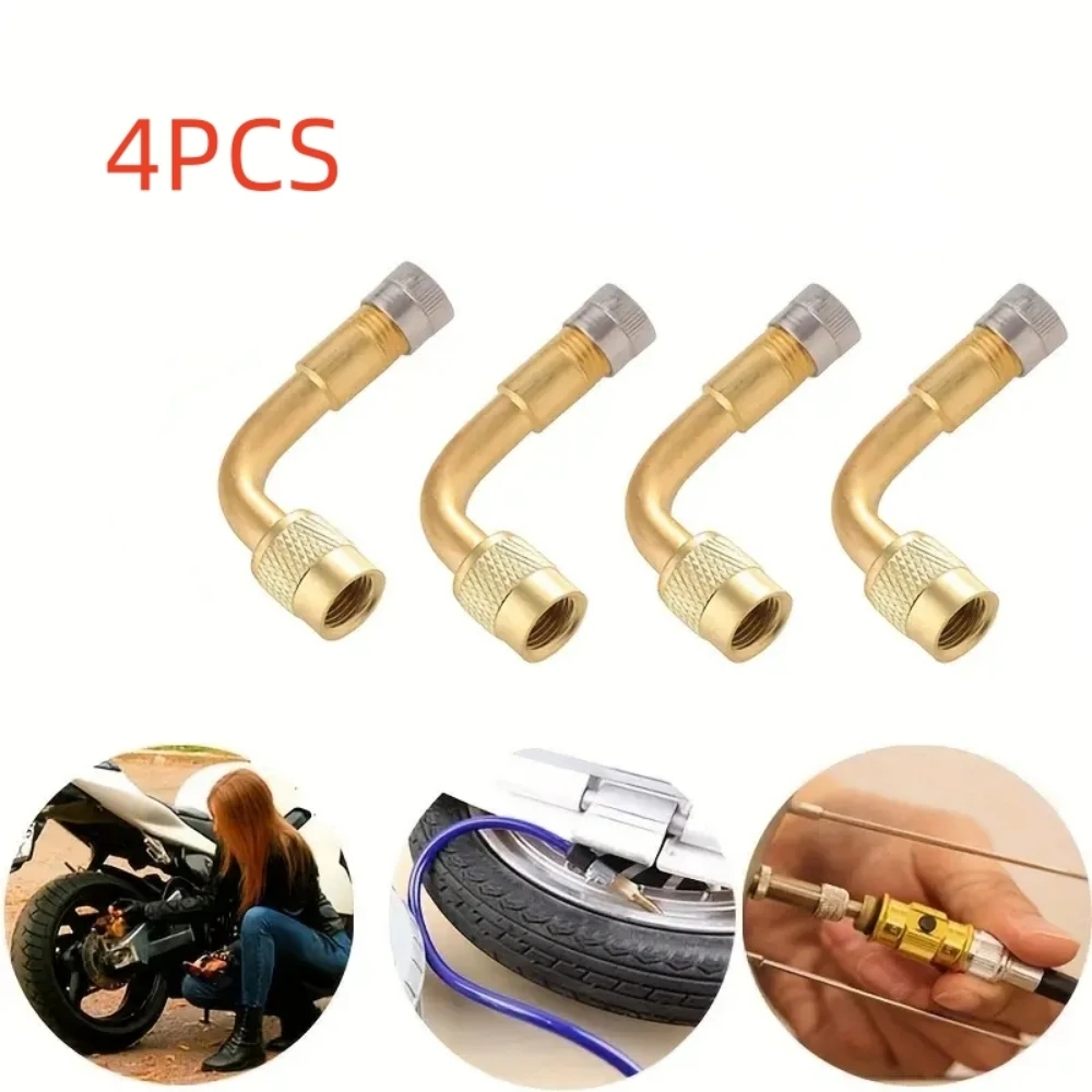 

Air Tyre Valve Stem Extension Adapter Tire Repair Tool for Car Truck Motorcycle Bicycle Accessories 45 90 Degree Brass