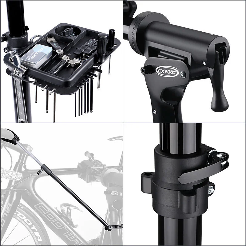 Aluminum Alloy Bike Stand Professional Bicycle Repair Adjustable Fold Bike Rack Holder Storage Bicycle Repair Stand