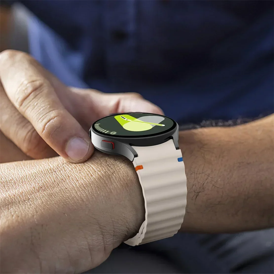 สายนาฬิกาสำหรับ Samsung Galaxy Watch 7 44 มม. 40 มม. 4/5 Pro/6 classic สายนาฬิกาอัจฉริยะซิลิโคนแท้ สายรัดข้อมือ Galaxy Watch7