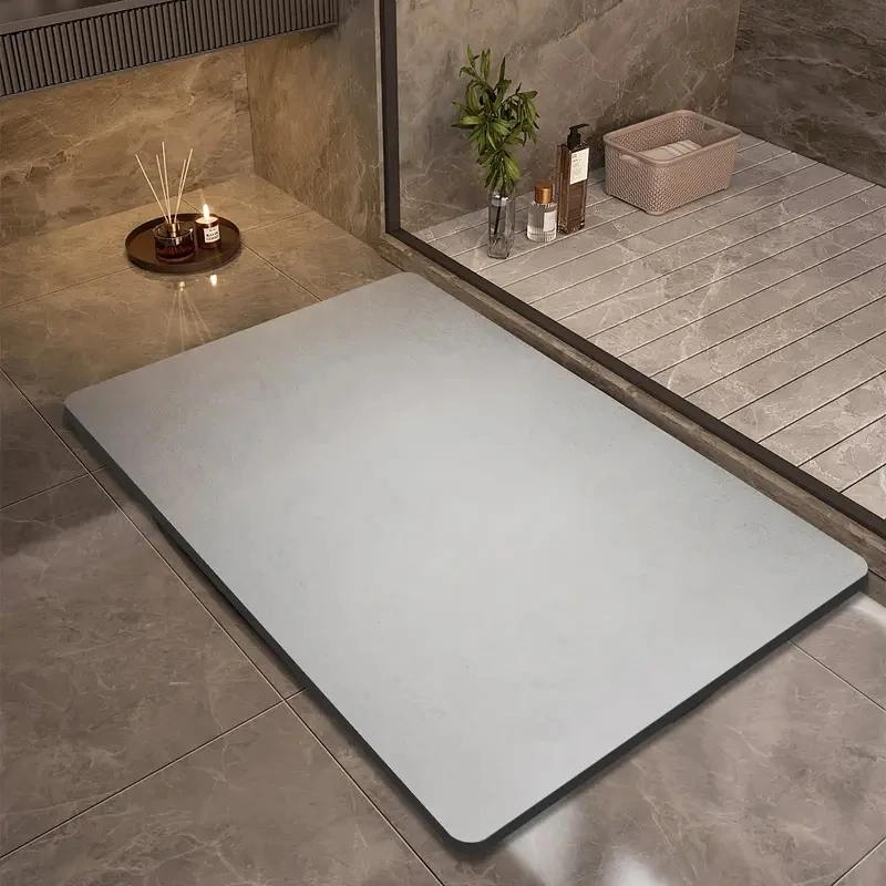 Solid color diatom mud bathroom absorbent floor mat toilet toilet stepping mat anti-slip mat home entrance mat
