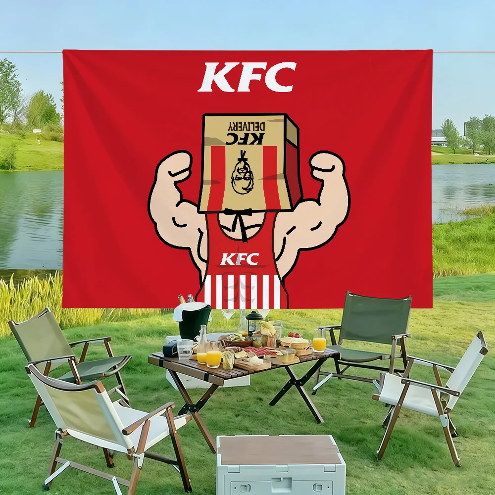 Grandpa K-KFC-S Logo Flag Wall Decorations Home Decor Suitable For Living Rooms Bedrooms Dormitories Parties And Holidays