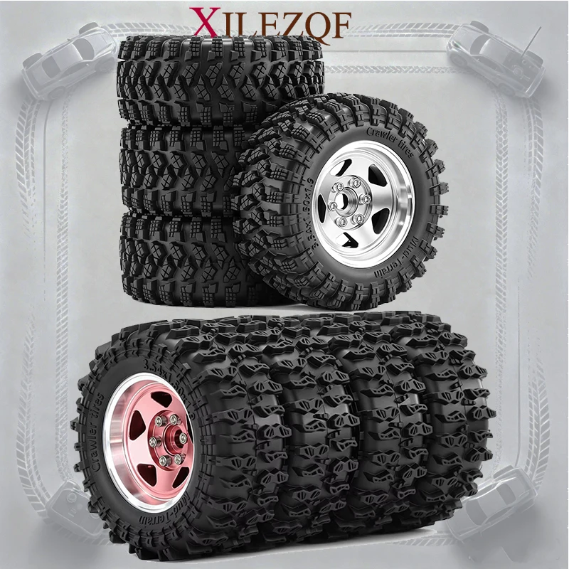 Ensemble de 4 jantes et pneus Beadlock en métal de 1,9 pouce, pièces de mise à niveau pour les modèles 1/10 Traxxas TRX4 TRX6 SCX10 1/12 MJX H12P H12Y RC Crawler